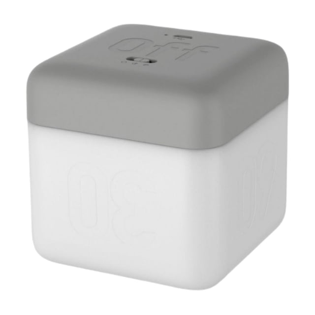 Lámpara de noche moderna con temporizador abatible, LED, carga USB, cubo de escritorio, luz nocturna portátil para Gris claro
