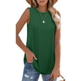 thumbnail image 6 of Bovemsi High Neck Tank Tops for Women Loose Fit Sleeveless Top Summer Clothes Womens Tunic Tops To Wear with Leggings, Green Women's Summer Tank Tops, S, 6 of 8