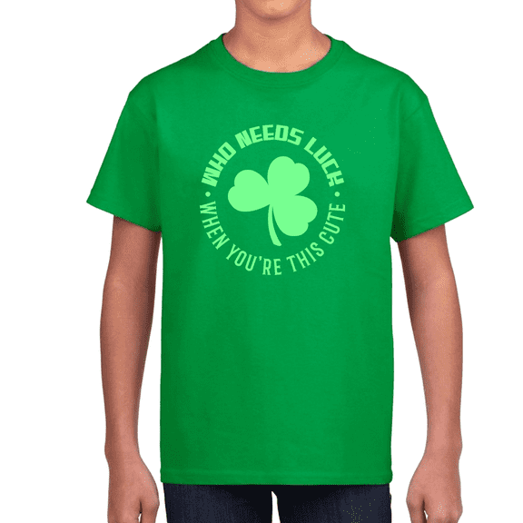 Kids St Patricks Day Shirt Irish Shirts for Boys Day Shirt Who Needs Luck When You Are This Cute Shirt