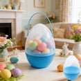 thumbnail image 3 of Jumbo Easter Egg with Handle, Giant Fillable Plastic Container,Large Transparent Egg Shaped Bucket for Prizes & Party Favors,Easter Egg Hunt Supplies, 3 of 7