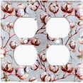 thumbnail image 3 of Metal Light Switch Plate Cover Cotton Flower Wallpaper Pastel Blue FLW017, 3 of 13