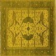 thumbnail image 1 of Ahgly Company Indoor Square Oriental Yellow Industrial Area Rugs, 6' Square, 1 of 4