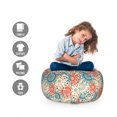 thumbnail image 2 of Botanic Storage Toy Bag Chair, Hippie Summer Theme with Youthful Field in Prehistoric Art Design, Stuffed Animal Organizer Washable Bag, Large Size, Vermilion Beige Teal, by Ambesonne, 2 of 3