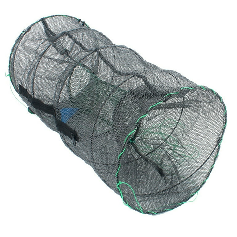 Rosarivae 1PC Foldable Bait Cast Mesh Trap Net Portable Fishing Landing Net  Shrimp Cage for Fish Lobster Prawn Crayfish Crab (Ultra Dense Mesh, Big