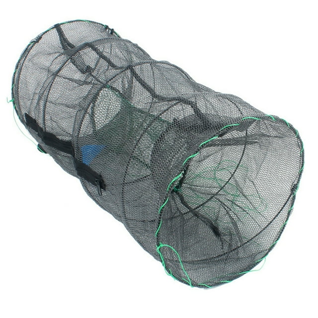 1PC Foldable Bait Cast Mesh Trap Net Portable Fishing Landing Net Shrimp Cage for Fish Lobster Prawn Crayfish Crab (Ultra Dense Mesh, Big Size)