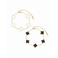 thumbnail image 1 of 2 Pulsera XtellarTrébol Cuatro Acero Inoxidable Regalo Novia Mujer Color Negro con Blanco, 1 of 6