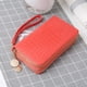 thumbnail image 2 of Carteras portátiles Cuero de PU Cartera larga con cremallera Monedero en efectivo de charol (Rojo sandía), 2 of 6