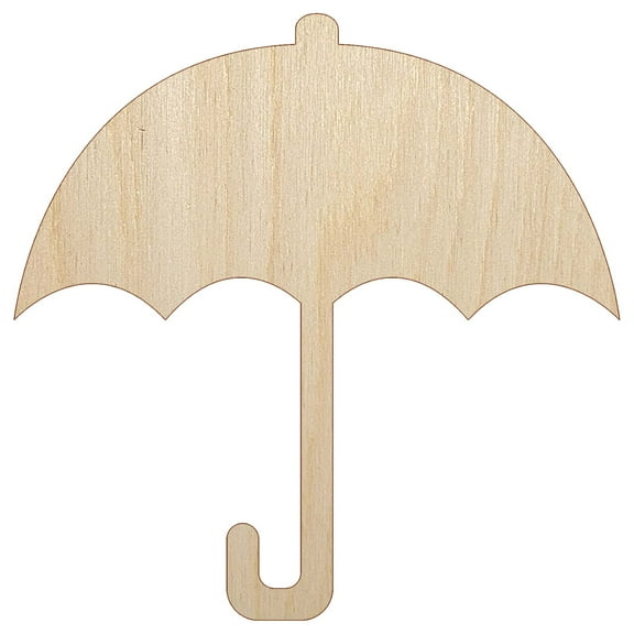 Umbrella Keep Dry Icon Wood Shape Unfinished Piece Cutout Craft DIY Projects - 4.70 Inch Size - 1/8 Inch Thick