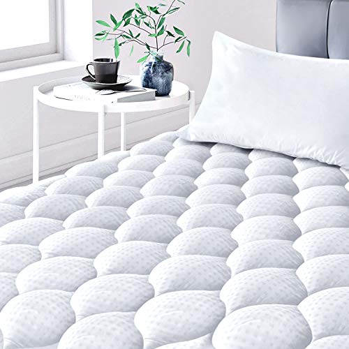 Cooling Cotton Queen Mattress Pad with Soft Snow Down Alternative Fill Breathable Quilted Fitted Mattress Topper with Deep Pocket up to 21 Inches Leafbay Mattress Pads for Queen Size Bed
