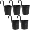 thumbnail image 4 of Juego de maceteros colgantes negros, 5 piezas, interior/exterior, macetas colgantes de 16*10cm, maceta con forma de cubo de hierro y Metal, cubo de Metal para flores, 4 of 5