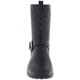 thumbnail image 4 of Capelli New York Ladies Matte, Quilted Shaft Mid-Calf Rain Boot with Ankle Strap Black 9, 4 of 4