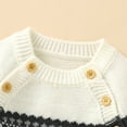 thumbnail image 3 of Generic Girls Warm Blouse Baby Girl Boy Cotton Knitted Sweater Romper Jumpsuit Outfits Hat Set Long Sleeve Cable Knit Sweater Romper Jumpsuit Outfit, 3 of 4