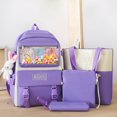 thumbnail image 1 of Back to school Saving!Fnyoxu Backpack Large Capacity Backpack Four Piece Canvas Backpack Set Large Capacity Canvas Backpack Outdoor Travel Backpack(Purple), 1 of 6
