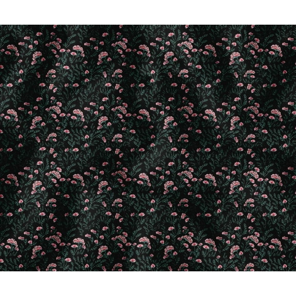 Soimoi Floral Print Decorative Fabric by The Yard - 56" W x 36" L - Water-Resistant Material for Cushions, Covers, and DIY Upholstery - Black