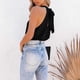 thumbnail image 5 of Blusa de cuello halter para mujer, blusas de gasa de verano, camiseta sin mangas, camiseta casual, blusa elegante, 5 of 5