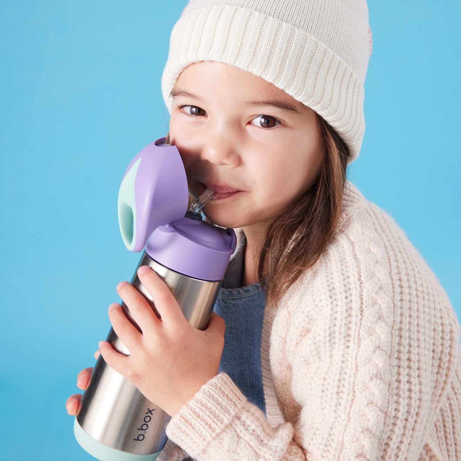 b.box - 16.9 oz Insulated Water Bottle: Keeps Drinks Cold up to 15 Hours, Warm up to 8 Hours. Triple Wall Stainless Steel Kids Water Bottle. Dishwasher Safe