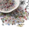 thumbnail image 2 of Transparent Colours Glass Round Beads with Glitter Powder Round Hole Mixed color 4x3mm Hole: 1.4mm about 4500pcs/pound, 2 of 4