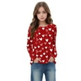 thumbnail image 7 of Edvintorg Girls Shirts Size 3-14 Cute Valentine's Day Heart Printing Pullover Tops Spring Holiday Crewneck Long Sleeve Dressy Casual Blouses, 7 of 7