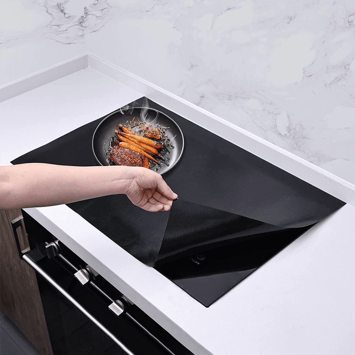 Large Induction Cooktop Protector Mat 20.4x30.7 Inch,Electric Stove Burner Covers Antiscratch As Glass Top Stove Cover