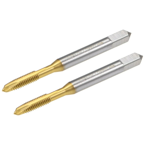 Spiral Point Plug Threading Tap M4 x 0.7 Thread, Ground Threads H2 3 Flutes, HSS 6542 Titanium Coated, 2pcs