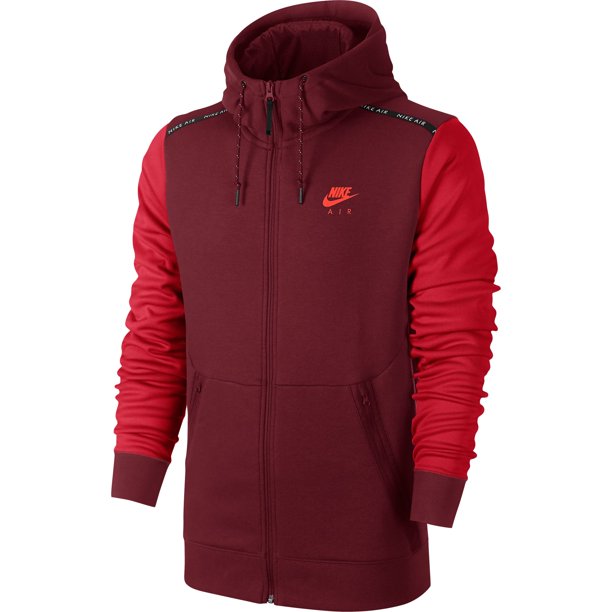 Nike - Nike Air Hybrid Zip Up Men's Hoodie Burgundy-Red 727383-677 ...