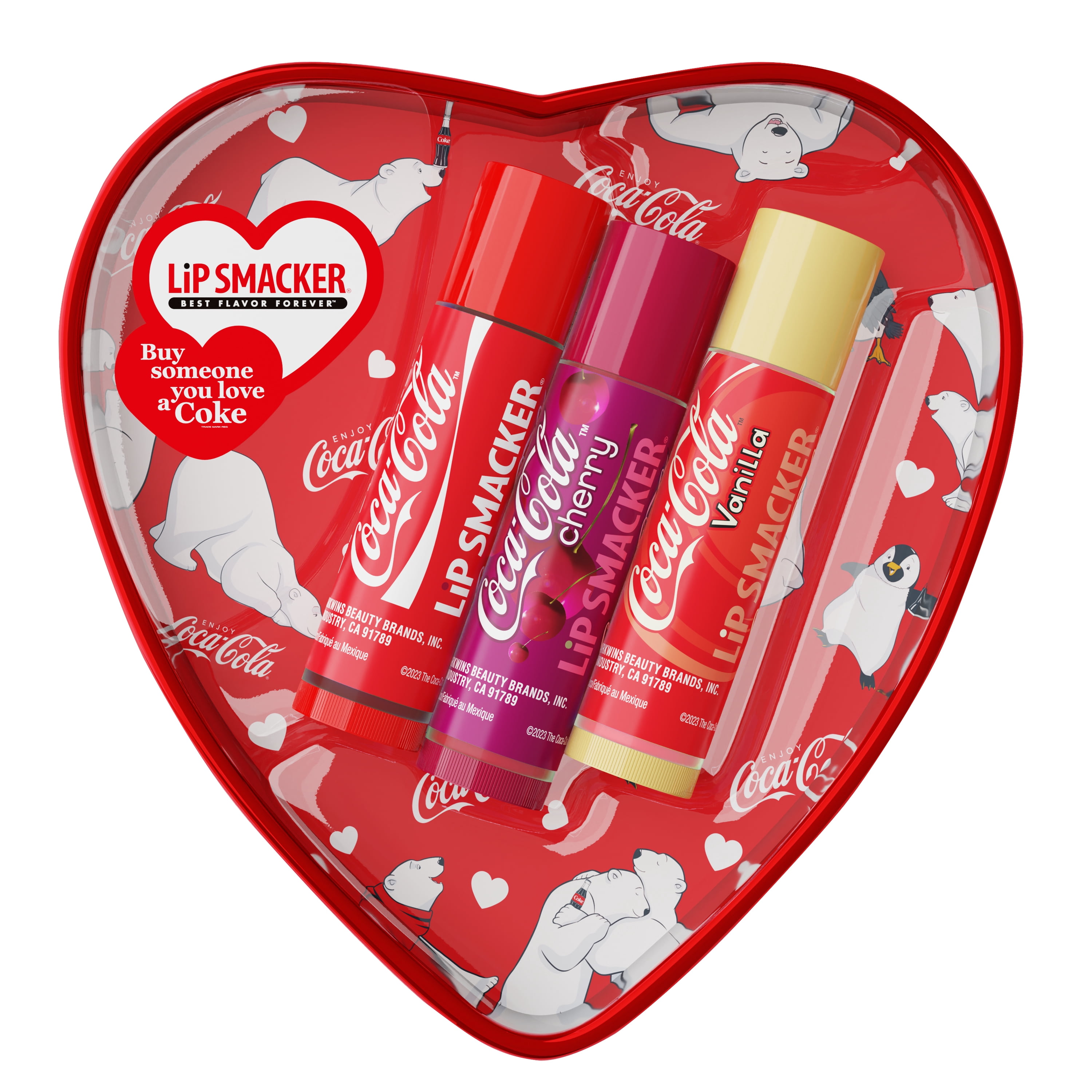 Lip Smacker 3pc Heart Lip Balm Tin - Coca-Cola