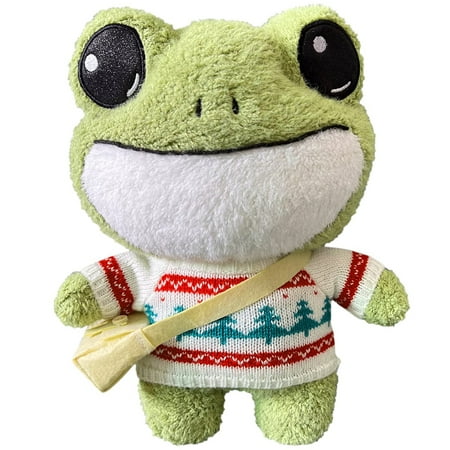 

Smiley Frog Plush Doll Cute Plush Toy Baby Toy Soft Stuffed Animal Plush Doll 11.8ins With Sweater and Backpack Birthday/Christmas/Valentine s Day Gifts For Kids and Adult