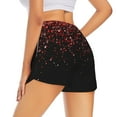 thumbnail image 3 of Sigee Red Glitter1 for Women's Athletic Shorts High Waisted Running Shorts Pocket Sporty Short Gym Elastic Workout ShortsLarge, 3 of 9