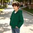 thumbnail image 6 of DJDLJWCJ Boys Full Zipper Hoodies Long Sleeve Warm Solid Color Hooded Sweatshirt for Boys Zip Up Jacket Green Size 11, 6 of 9