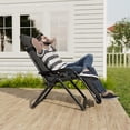 thumbnail image 3 of Poteban Oversized Zero Gravity Chair Set of 1, 33In XL Lawn Chair with Cushion,Support 500LB,Dark Gray, 3 of 6