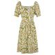 thumbnail image 4 of Flor verde claro. Vestido de manga corta con estampado floral Retro vestidos de mujer ropa de mujer de lujo, 4 of 6