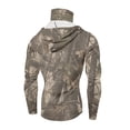 thumbnail image 3 of Men's UPF 50+ Sun Protection Hooded Shirt with Integrated Face Cover Long Sleeve Lightweight Rash Guard Shirts 2XL Gray, 3 of 3