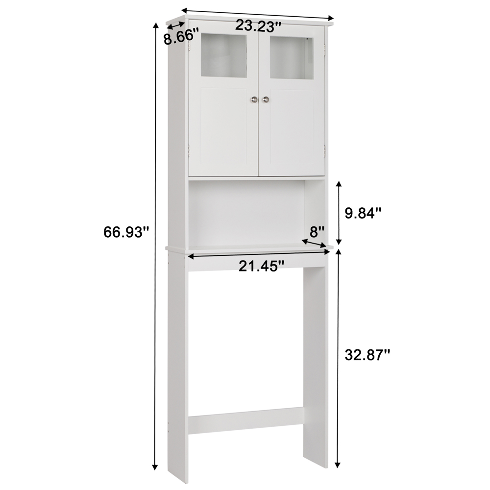 ENYOPRO Bathroom Above Toilet Cabinet, White MDF Storage Cabinet, Bathroom Storage Space Saver with One Drawer & Two Open Shelves, Over The Toilet Storage for Bathroom, K2512 - image 3 of 10