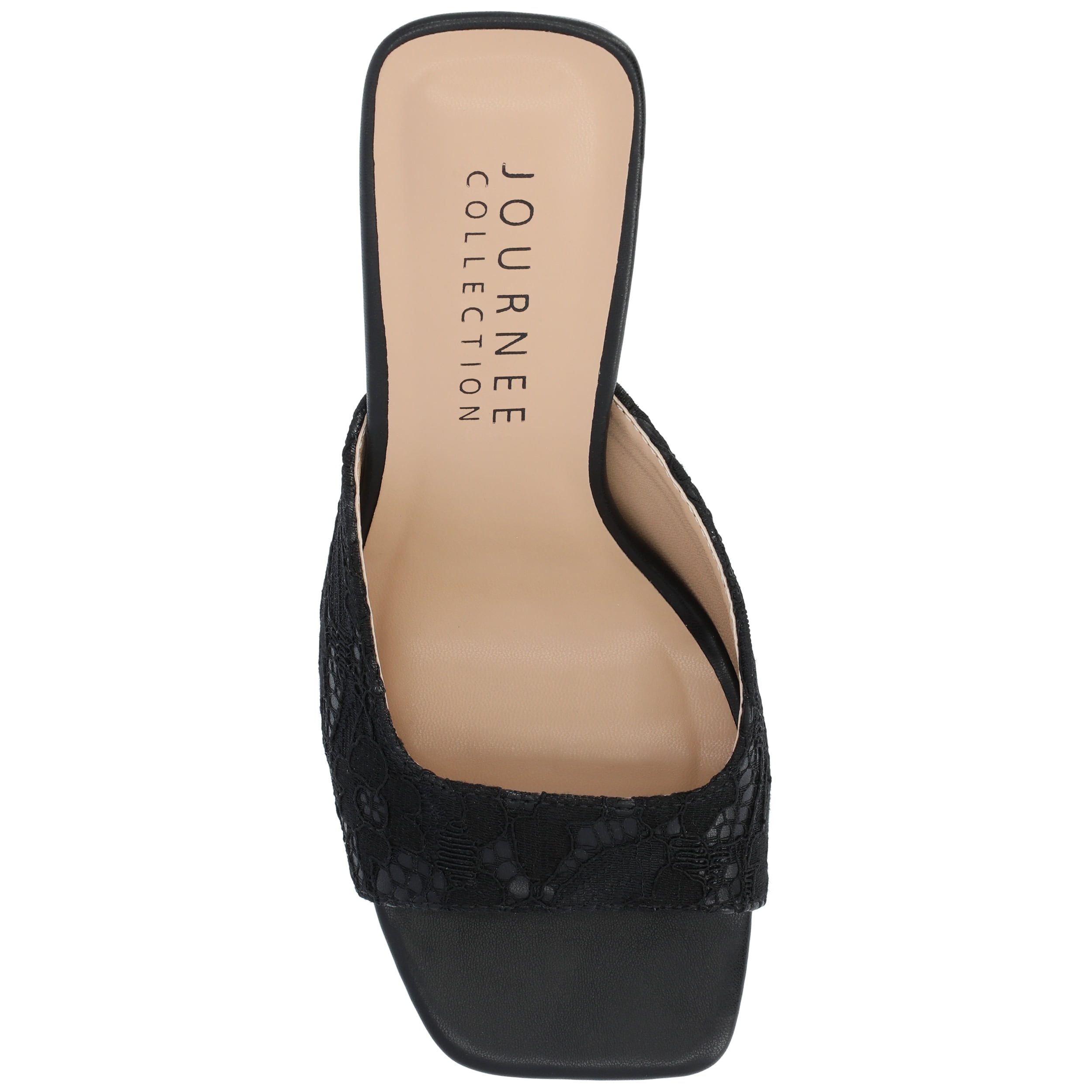 Journee Womens Daivia Covered Block Heel Slip On Sandals