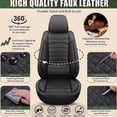 thumbnail image 6 of Full Set for Nissan Pathfinder Car Seat Covers 2011-2026,Waterproof Nappa Leather Car Seat Protector,Anti-Slip and Comfortable Car Seat Cover&Accessories(5 Seats/Black), 6 of 7