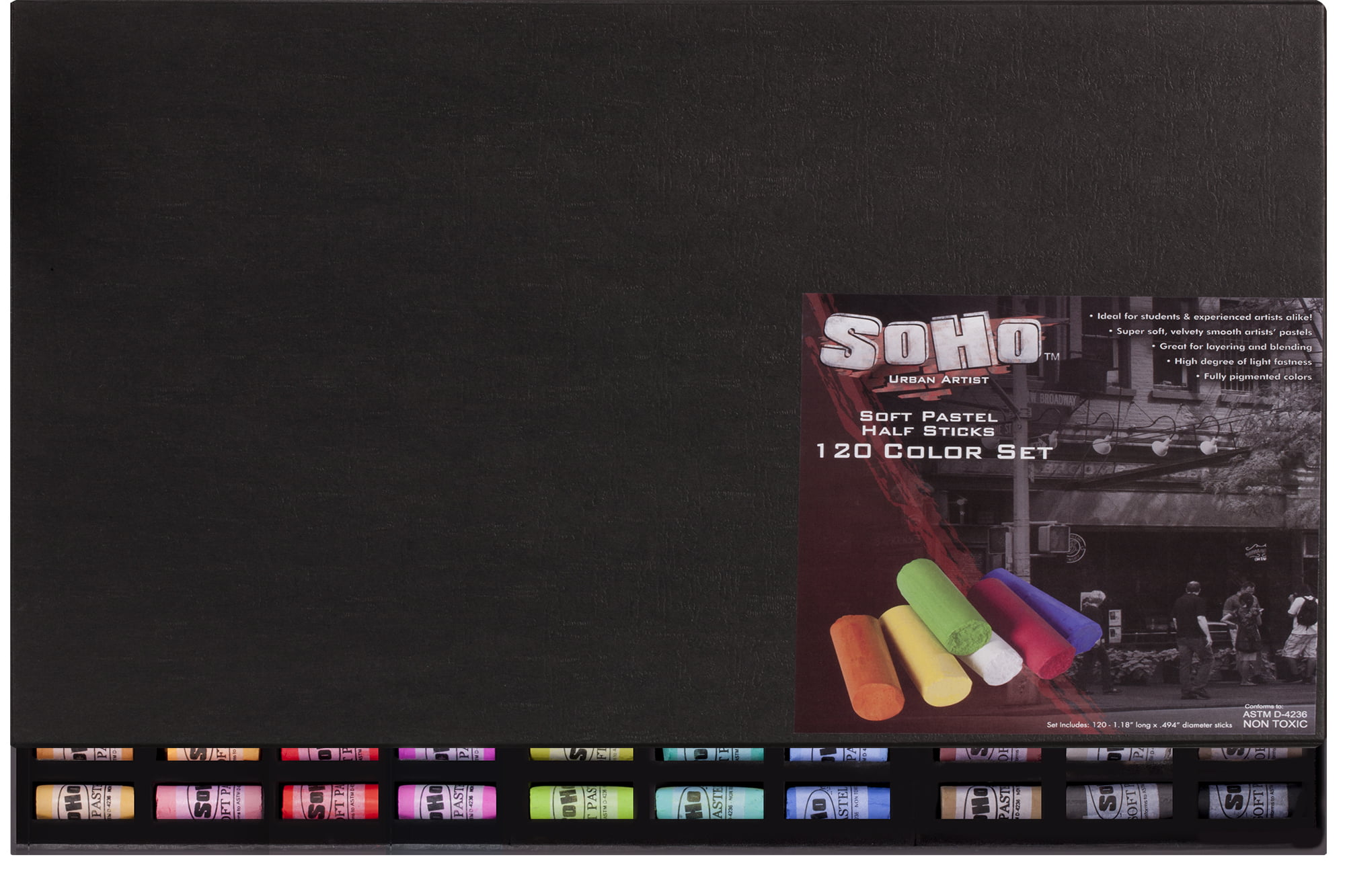 SoHo Urban Artist Soft Pastel Half Stick Sets - Super Soft, Super Pigmented  Pastels for Artists, Drawing, Sketching, Layering, Blending, & More! -  [Assorted Colors - Set of 48] 