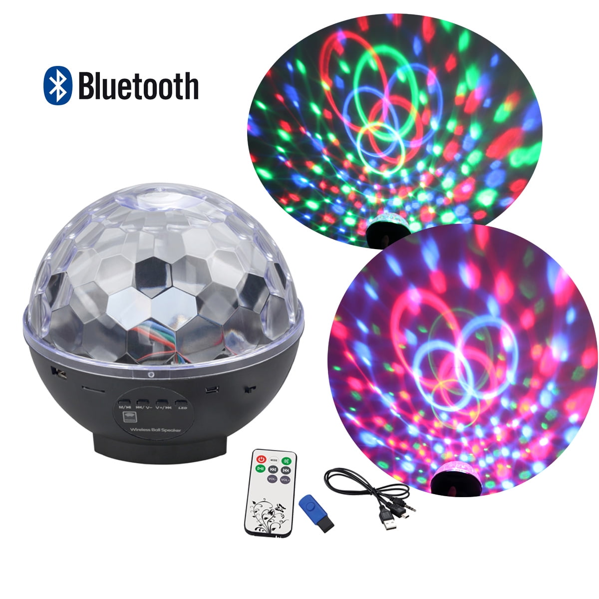 smartech wireless led disco ball speaker