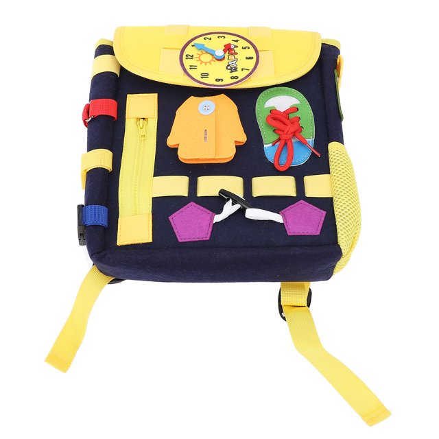 Sensory Backpack, Soft Learning Activity Buckles Toddler Learning Backpack Large Capacity Enhances Motor Skills for Kids