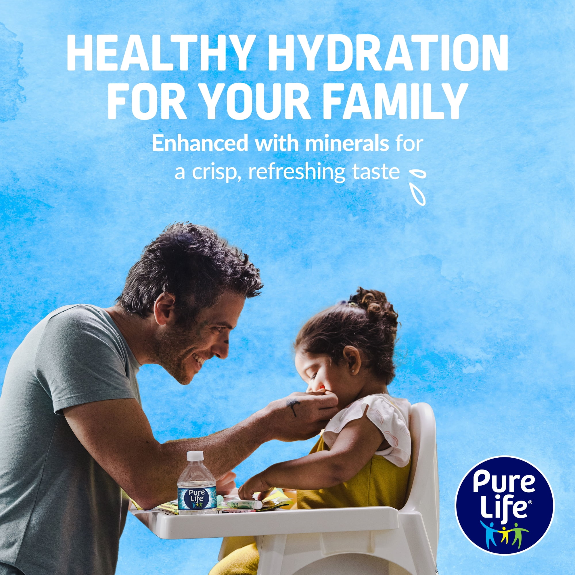 (4 pack) Pure Life Purified Water, 8 fl oz, 12-pack Plastic Bottles