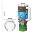 thumbnail image 4 of Pofeuu SpongeBob SquarePants Print Stainless Steel 40OZ Ice Bully Cup With Handle And Straw For Beach/Travel, 4 of 8