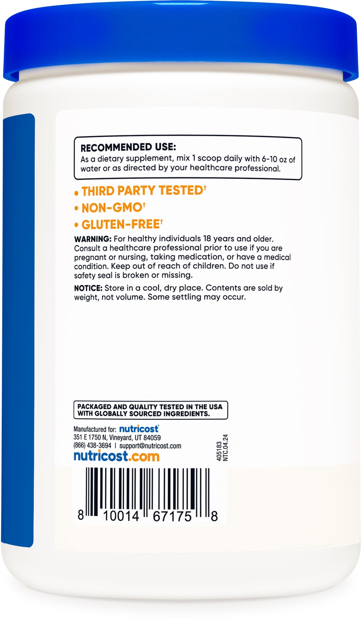 Nutricost Inositol Powder 1LB (454 Grams) - Gluten Free, Non-GMO Supplement