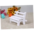 thumbnail image 3 of COMPUKAS Miniature Garden Bench Wooden White for Landscape Ornament Display 1Pcs, 3 of 8