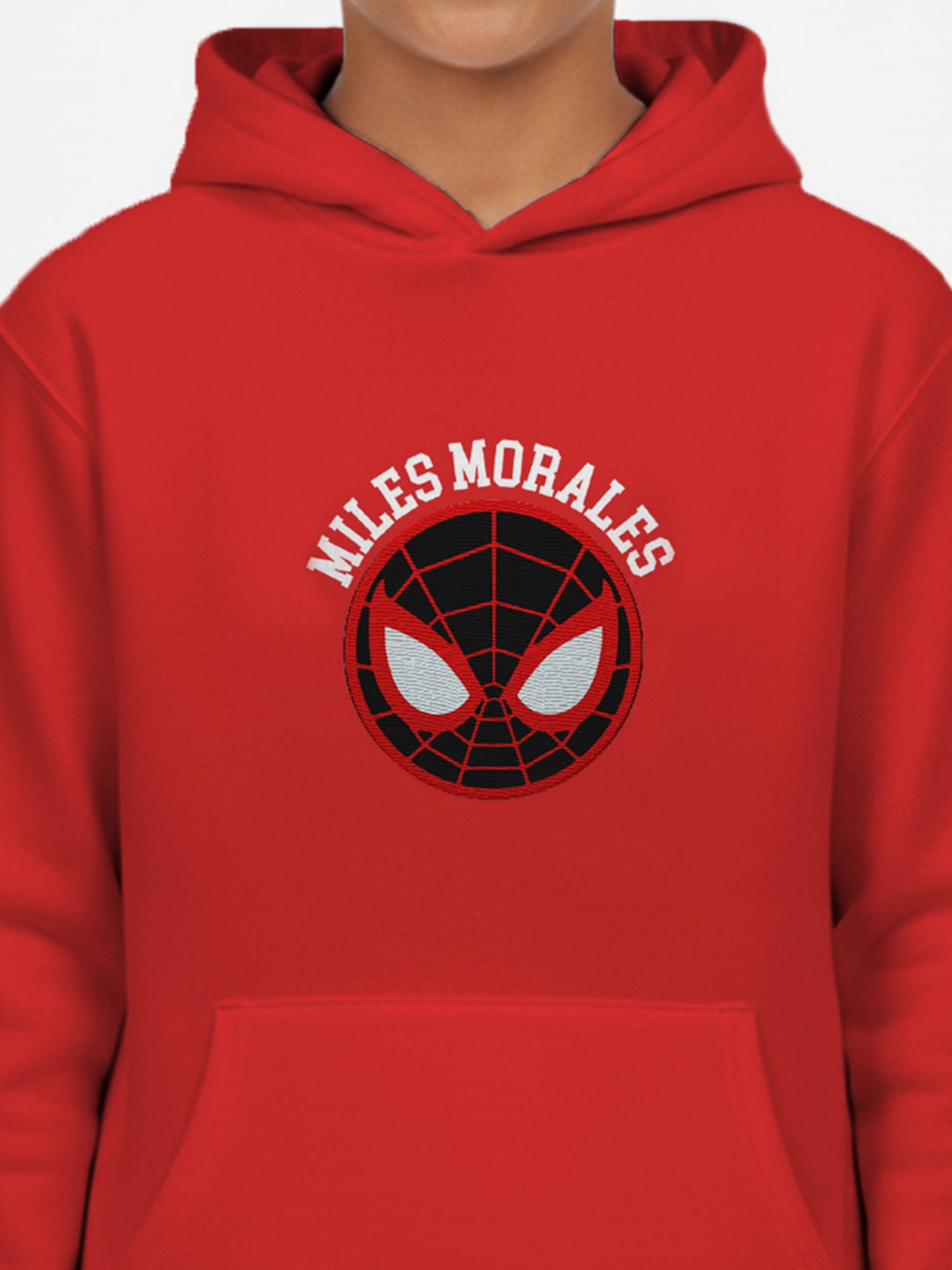 Spider-Man Little and Big Boys Neighborhood Miles Graphic Hoodie with Embroidery, Sizes 4-18