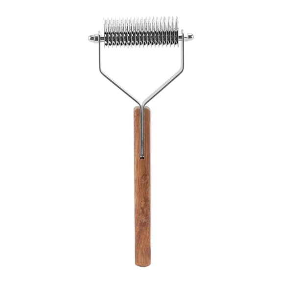 Suodoka Dual‑Sided Stainless Steel Grooming Rake – 2‑in‑1 Hair‑Removal Brush for Cats & Dogs, Knots & Mats Removal, Low Hair Loss, Easy Clean