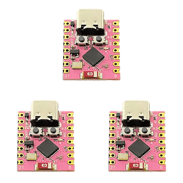 ESP32-C3 Placa desarrollo 3.3-6V Fuente alimentación ESP32 SuperMini baja potencia () Rosa