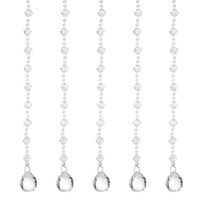 10 Pcs Cadenas de Guirnalda de Cristal Acrílico, Cadenas de Cuentas de Cristal Claro Colgantes (1.5m/4.92Ft)