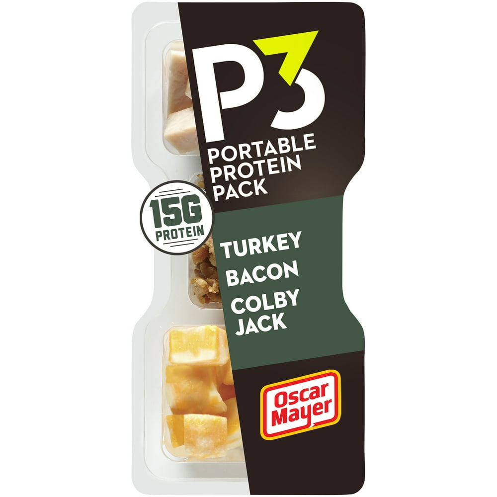 P3 Portable Protein Snack Pack with Turkey, Bacon & Colby Jack Cheese