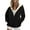 Black, variant on Homenesgenics Winter Coats for Women 2X Women's Solid Color Zipper Long Sleeve Casual Fleece Hooded Pocket Coat Tops Black L