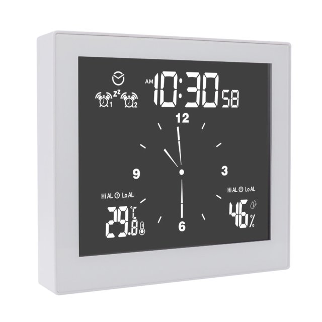 Cateissary Reloj Digital para baño, reloj de pared para cocina, pantalla LCD, temporizador de ducha resistente al agua, alarma, medidor de temperatura y Juegos de accesorios de baño blanco Cateissary HA002356-02B