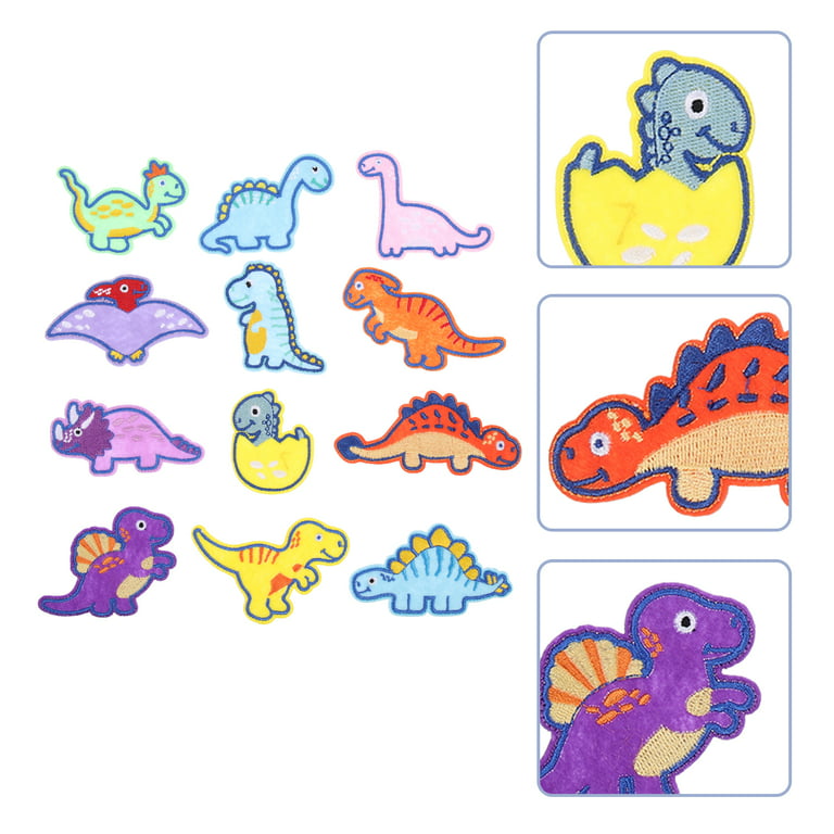 2 Bags of DIY Clothing Patches Cartoon Dinosaur Shaped Patches Decorative Patches
